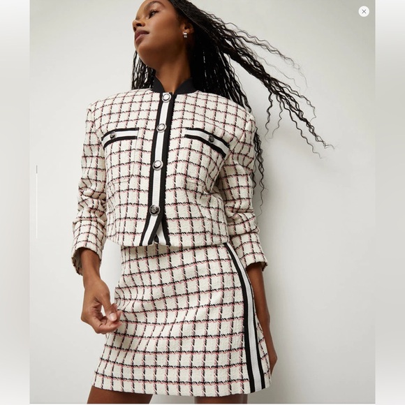 NWT Veronica Beard Ellicot Graphic Tweed Jacket. Size 4 - Picture 3 of 16